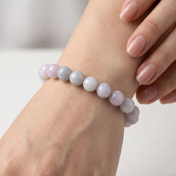 Flexibles, nat&uuml;rliches wei&szlig;es Jade Armband - 180 ct.