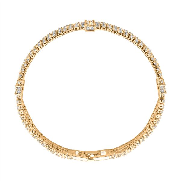 Wei&szlig;er Zirkonia Armband ca. 19 cm Nickelfreies Messing 10.00 ct image number 4