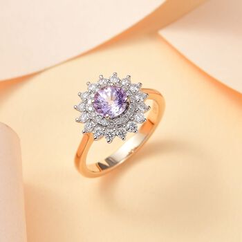 LUXORO zertifiziert und gepr&uuml;ft AAA rosa Saphir und Diamant Ring in 585 Gold - 1,82 ct.