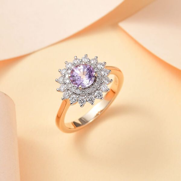 LUXORO zertifiziert und gepr&uuml;ft AAA rosa Saphir und Diamant Ring in 585 Gold - 1,82 ct. image number 1