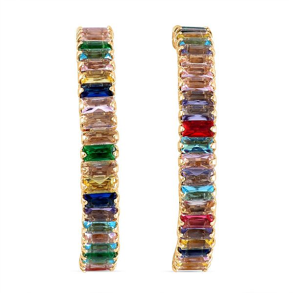 Mehrfarbiger Zirkonia Ohrringe Reines Messing ca. 4.00 ct image number 3