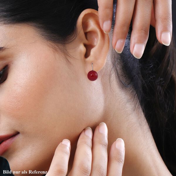 Rote Muschelkernperle Ohrringe 925 Silber rhodiniert image number 3