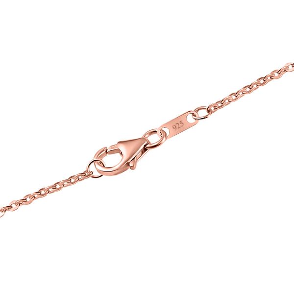 Wei&szlig;er Diamant Anh&auml;nger mit Kette, 925 Silber Ros&eacute;gold Vermeil image number 6