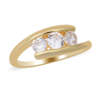 LUSTRO STELLA - Zirkonia Ring 925 Silber vergoldet (Gr&ouml;&szlig;e 16.00) ca. 1,20 ct