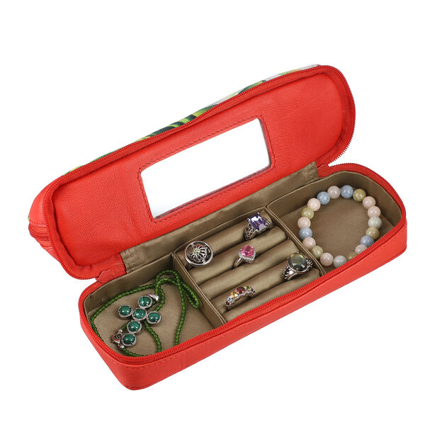 SUKRITI - 100% Leder: handbemalter Beauty Organizer, Rot image number 7