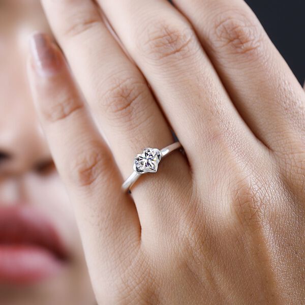Moissanit Ring in platiniertem Silber - 0,94 ct. image number 3