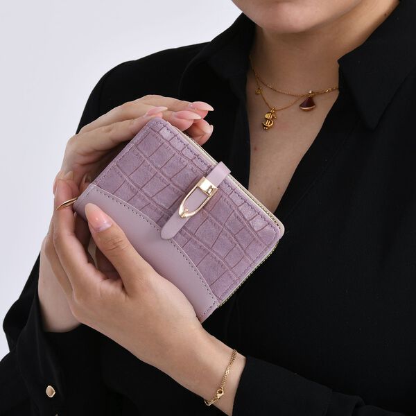 Life style Color:purple /Profile: wallet  wall(exterior):PU   Lining(interior): polyester;  wallet Pockets(exterior):Pockets(interior):currency divider-2;card slot-7 long wallet  Measurement:7.87*3.94*1.18inch            short wallet  Measurement:4.72*3. image number 3