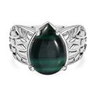 Malachit Ring, Silberton, (Größe 19.00) ca. 6.73 ct