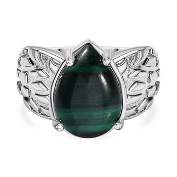 Malachit Ring, Silberton, (Gr&ouml;&szlig;e 19.00) ca. 6.73 ct