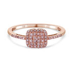 Natürlicher rosa Diamant-Ring, I1-I2, 375 Roségold (Größe 17.00) ca. 0,25 ct