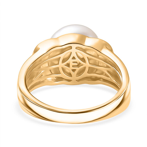 EVER TRUE S&uuml;&szlig;wasser Perle (10.5-11 mm), Wei&szlig;er Zirkon Ring Nickelfreies Messing (Gr&ouml;&szlig;e 19.00), Goldfarben image number 6