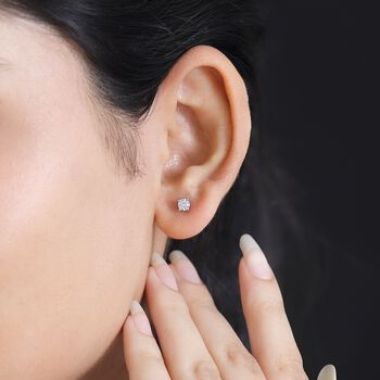 Moissanit Ohrringe, 925 Silber platiniert - 0,45 ct.