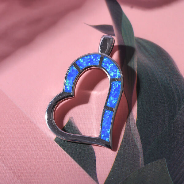 Synthetischer Kristall blauer Opal-Anh&auml;nger - 2,50 ct. image number 2