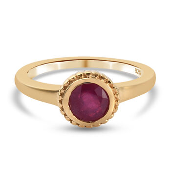 Afrikanischer Rubin Ring 925 Silber vergoldet (Gr&ouml;&szlig;e 17.00) ca. 1,31 ct