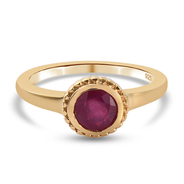 Afrikanischer Rubin Ring 925 Silber vergoldet  ca. 1,31 ct