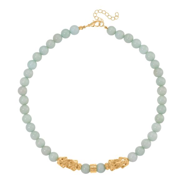 Mehrfarbiger Amazonit Halskette ca. 45 cm Standard gelb vergoldet ca. 250,00 ct. image number 2