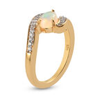 Natürlicher Äthiopischer Opal und Zirkon Ring 925 Silber vergoldet  ca. 0,65 ct image number 4