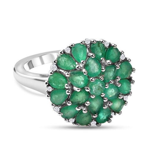 Kagem sambischer Smaragd und Zirkon-Ring - 2,45 ct. image number 0