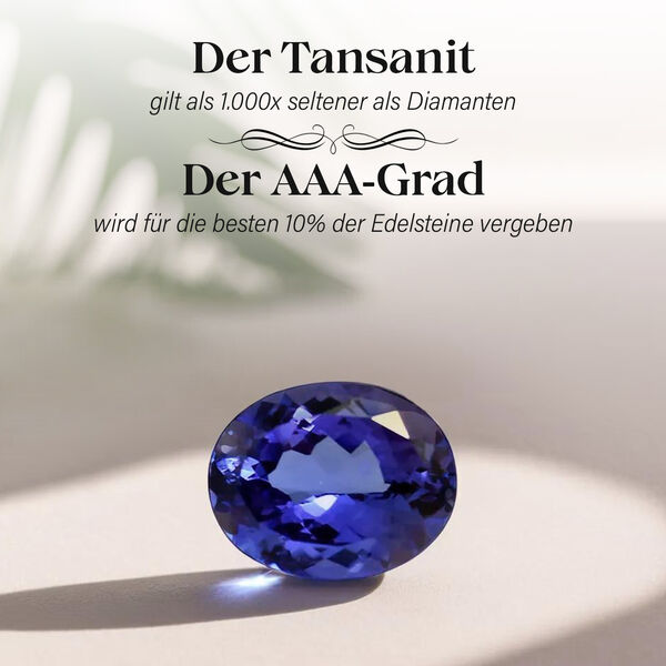 AAA Tansanit und Zirkon Halskette, 45 cm - 5,02 ct. image number 4