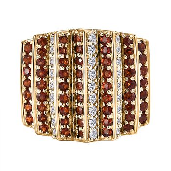 GP Art D&eacute;co Kollektion - Zirkon, roter Granat und blauer Saphir-Ring - 4,82 ct.