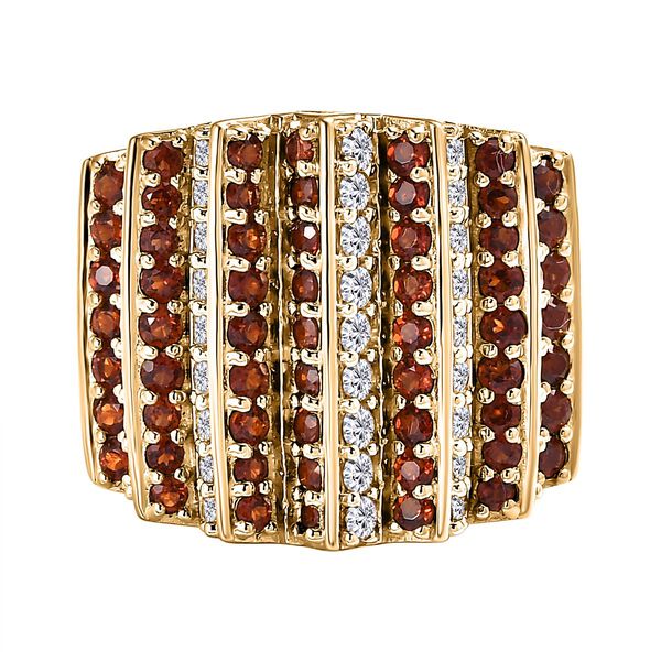 GP Art D&eacute;co Kollektion - Zirkon, roter Granat und blauer Saphir-Ring - 4,82 ct.