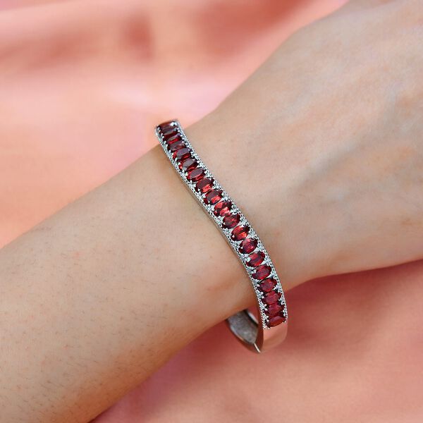 Nat&uuml;rliche Mosambik Granat Armreif ca. 19 cm Edelstahl ca. 10.24 ct image number 3