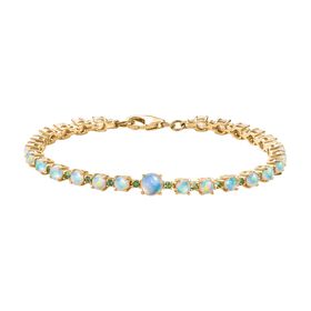 D'Joy AA Natürlicher, äthiopischer Welo Opal Armband ca. 19 cm 925 Silber 750 Gelbgold Vermeil ca. 5.95 ct