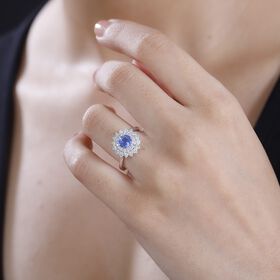 LUXORO zertifiziert und geprüft  AAA Blauer Saphir und Diamant Ring in 585 Weißgold - 1,82 ct.