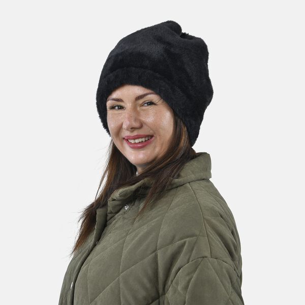 2 in 1 innovativer Infinity Schal und Mütze, Schwarz image number 5