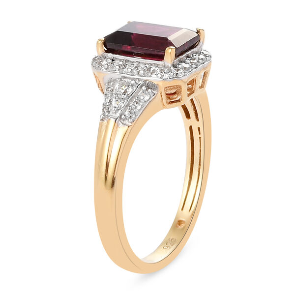 Rhodolith Granat und Zirkon Ring 925 Silber vergoldet  ca. 2,32 ct image number 5