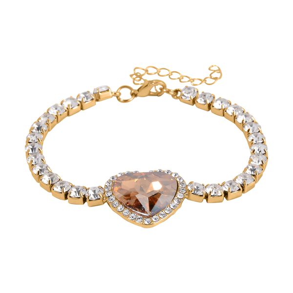 J Francis gefertigt mit SWAROVSKI- Champagner und weißes Swarovski Kristall Schmuckset image number 2