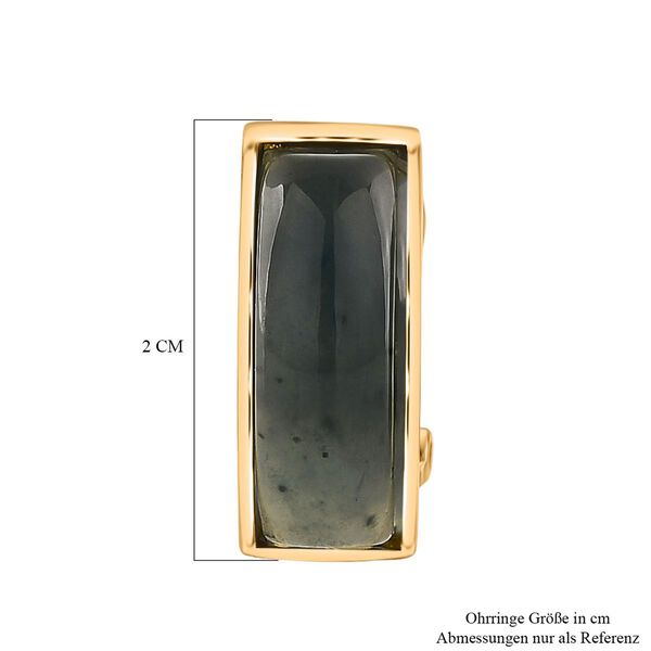 Nat&uuml;rlicher Olmek Jadeit Ohrringe 925 Silber vergoldet ca. 4,50 ct. image number 6