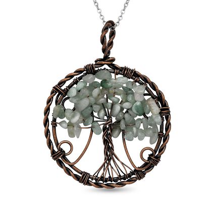 Gr&uuml;ner Aventurin Schmuckset Reiner Edelstahl ca. 37.60 ct