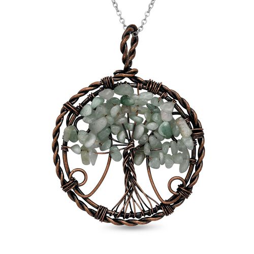 Grüner Aventurin-Anhänger mit 50+5cm Kette - 37,60 ct. image number 0