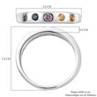 Mehrfarbig Saphir 5 Stein Band Ring 925 Silber Platin-Überzug image number 6