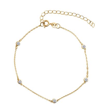 LUXURIANT DIAMOND - Lab Grown Diamant SI-GH Armband ca. 18 cm + 5 cm Extender, 925 Silber Gelbgold Vermeil ca. 0.25 ct