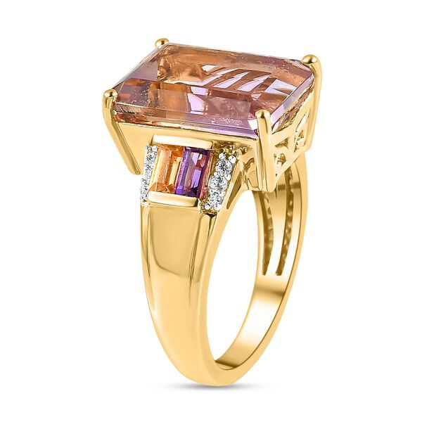 AA Ametrin und afrikanischer Amethyst Ring, 925 Silber Gelbgold Vermeil (Größe 19.00) ca. 7.62 ct image number 5