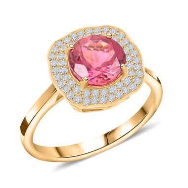 Iliana AAA Rubellit, Weißer Diamant Ring 750 Gold (Größe 18.00) ca. 2,15 ct
