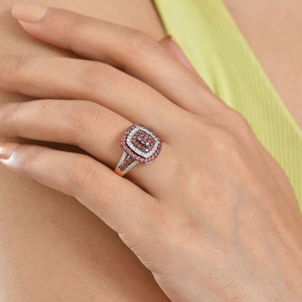 D'Joy AA Padparadscha Saphir und Zirkon Ring - 1,47 ct. image number 2