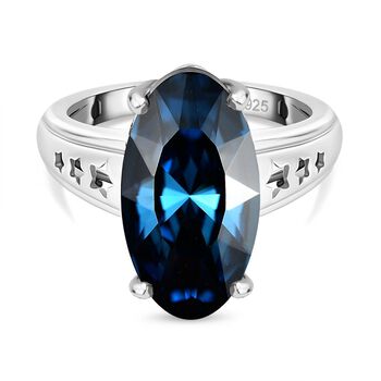 J Francis gefertigt mit SWAROVSKI Montana Swarovski Kristall Ring 925 Silber rhodiniert (Gr&ouml;&szlig;e 17.00)