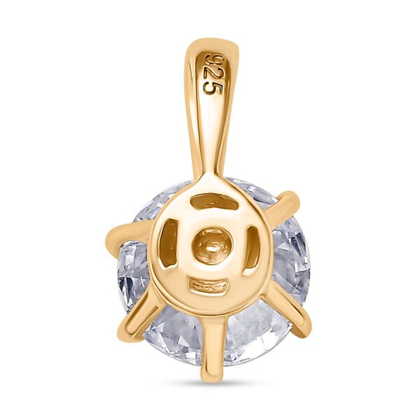 100 Facetten Moissanit Anhänger 925 Silber Gelbgold Vermeil ca. 1.01 ct image number 4