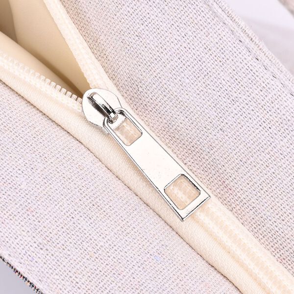 Gewebte Jute-Tasche mit Blumen, blau/wei&szlig; image number 6