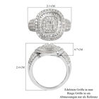 Diamant Cluster Ring 925 Silber Platin-Überzug image number 5