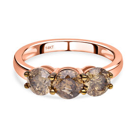 SGL zertifizierter I1-I2 natürlicher Champagner-Diamant-Ring - 1 ct.