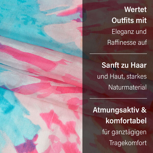 LA MAREY - Chiffonschal aus 100% Maulbeerseide mit Abstraktem Kunstdesign image number 4