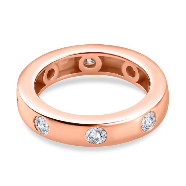 Moissanit Ring, 925 Silber Roségold Vermeil, ca. 0,83 ct image number 6