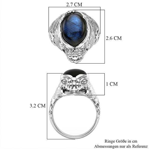 D'Joy AAA Labradorit Ring 925 Silber (Gr&ouml;&szlig;e 17.00) ca. 10,16 ct image number 5
