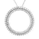 Weißer Diamant-Anhänger mit Kette, 925 Silber platiniert ca. 1.00 ct