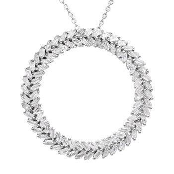 Wei&szlig;er Diamant-Anh&auml;nger mit Kette, 925 Silber platiniert ca. 1.00 ct