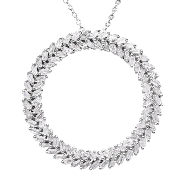 Weißer Diamant-Anhänger mit Kette - 1 ct. image number 0